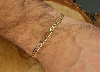 Złota bransoletka męska Figaro 5 mm – złoto 585, 21 cm  DIA-BRA-1134-585 Au.jpg